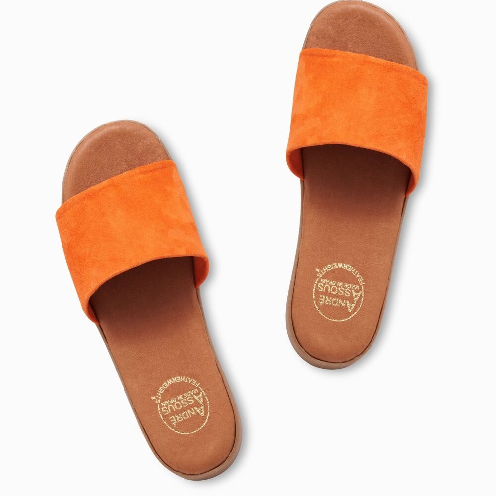 André Assous Paloma Suede Slides Sandals Women's Size 10 $120